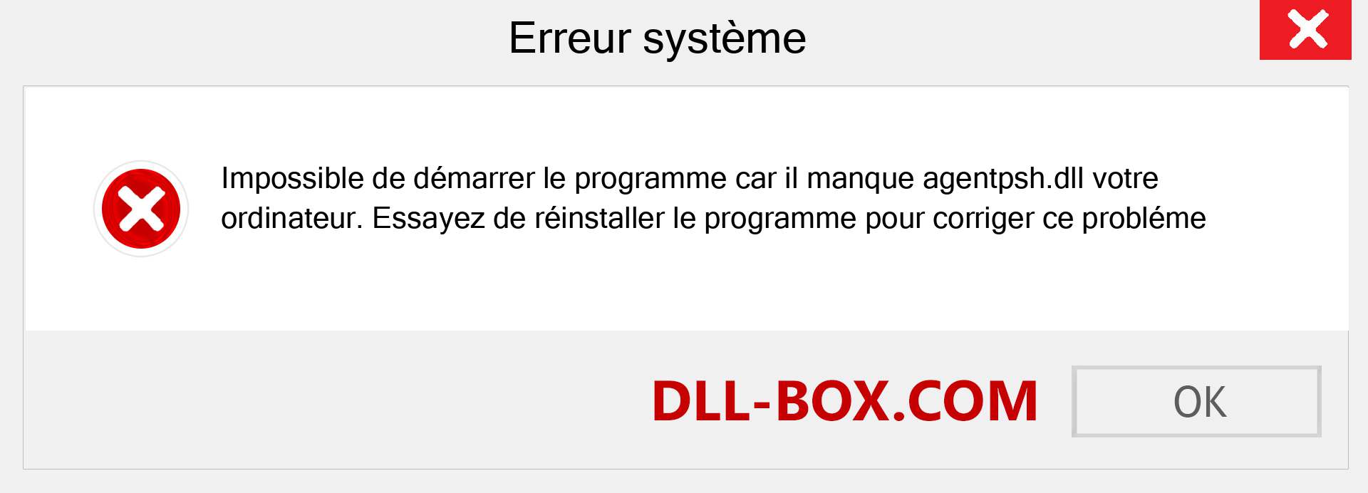 Le fichier agentpsh.dll est manquant ?. Télécharger pour Windows 7, 8, 10 - Correction de l'erreur manquante agentpsh dll sur Windows, photos, images