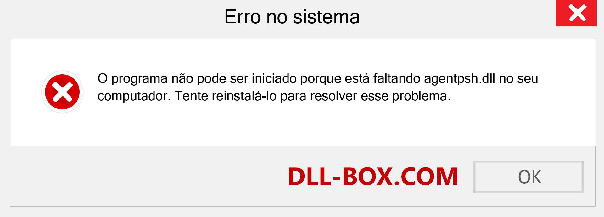 Arquivo agentpsh.dll ausente ?. Download para Windows 7, 8, 10 - Correção de erro ausente agentpsh dll no Windows, fotos, imagens